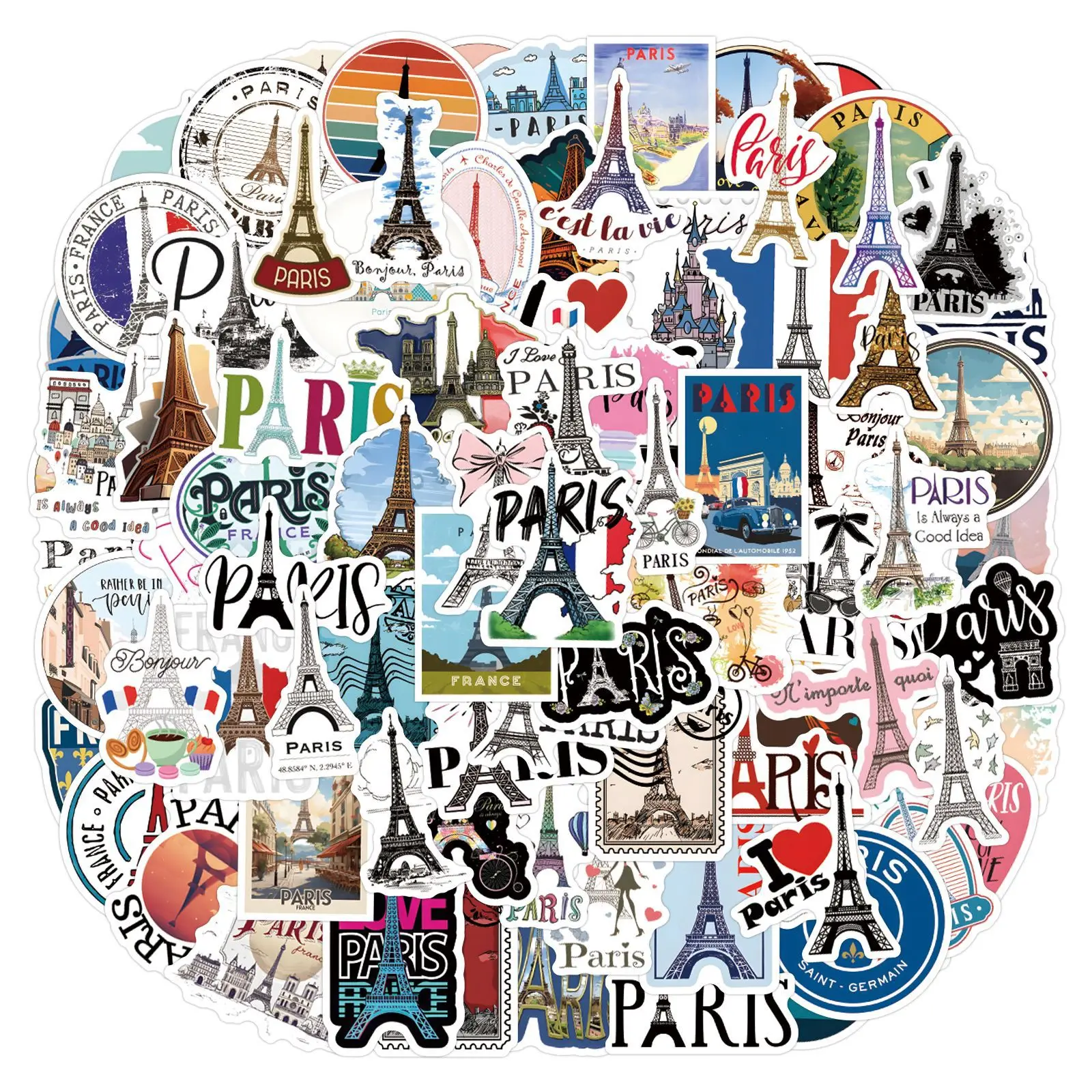 Kids Toys Paris - 110PCS France Paris Stickers Travel Scenery