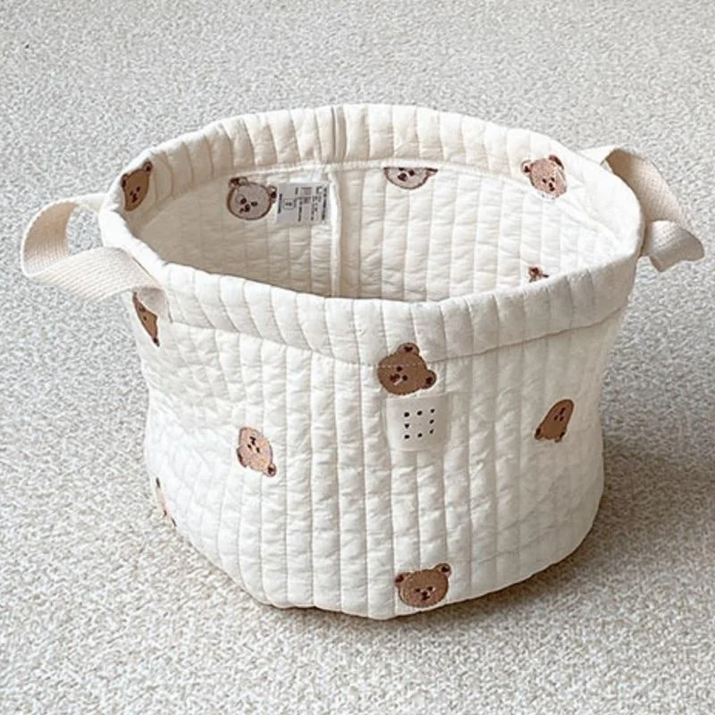 Cute Bear Embroidery Diaper Ba - Kids Toys Basket ulasan dan harga