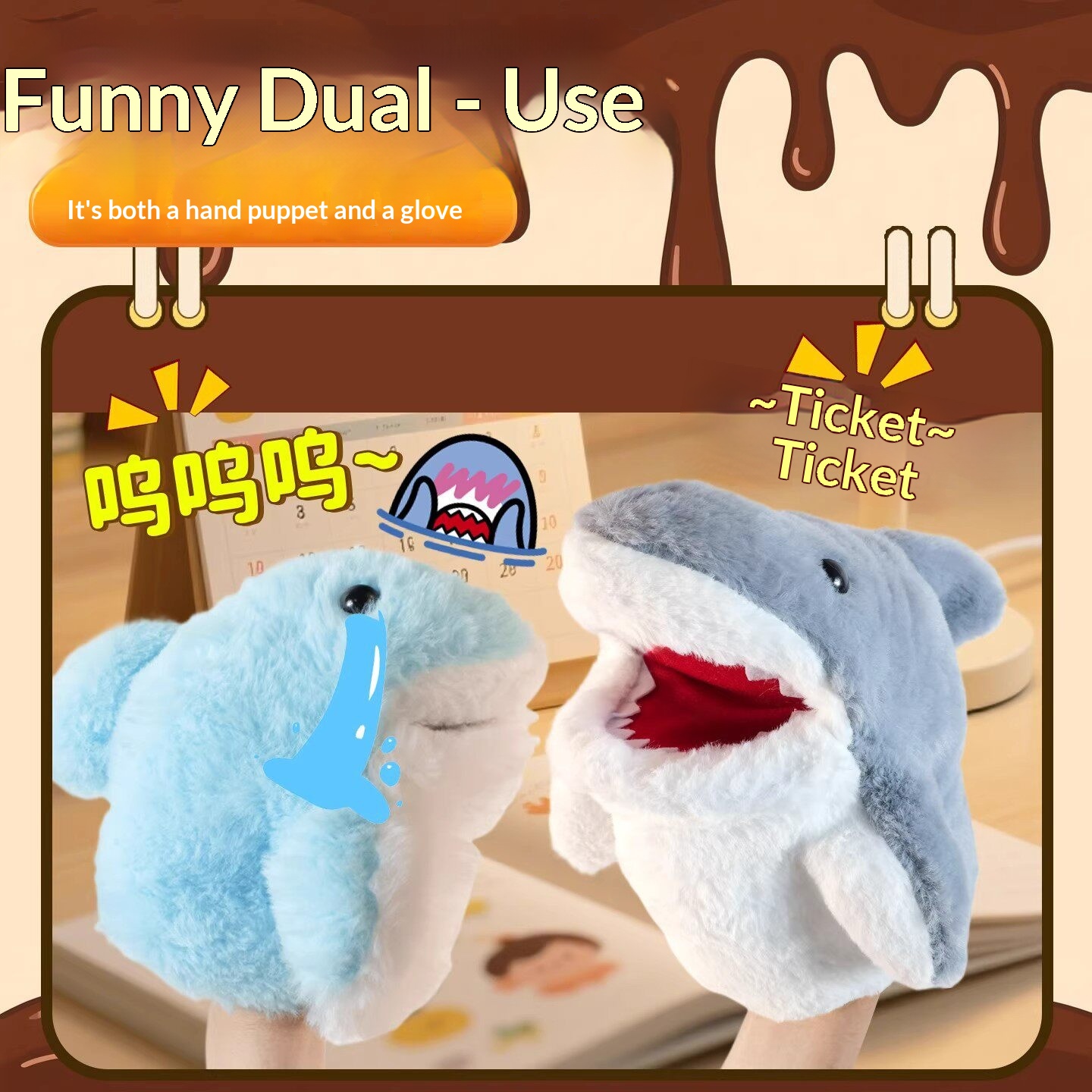 Shark Hand Puppet Plush Shark  - Kids Toys Young ulasan dan harga
