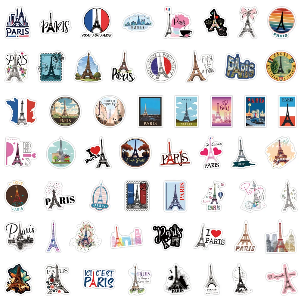110PCS France Paris Stickers T - Kids Toys Paris ulasan dan harga